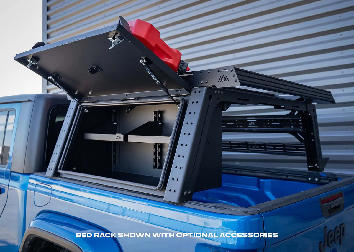 jeep-gladiator-bed-rack-with-storage-box-open - NVMOS