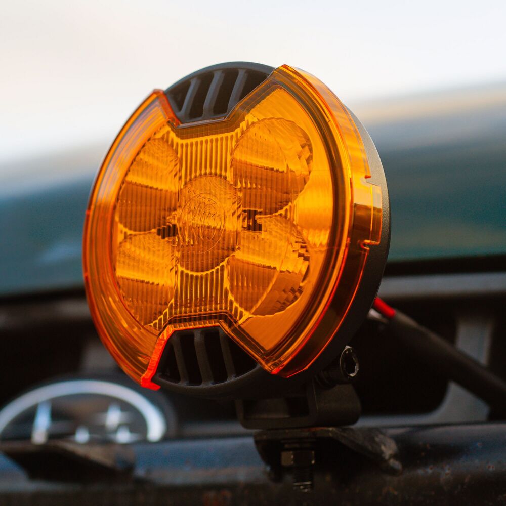 KC HiLiTES SlimLite 4" LED Light Shield - SAE Driving - Selective Yellow