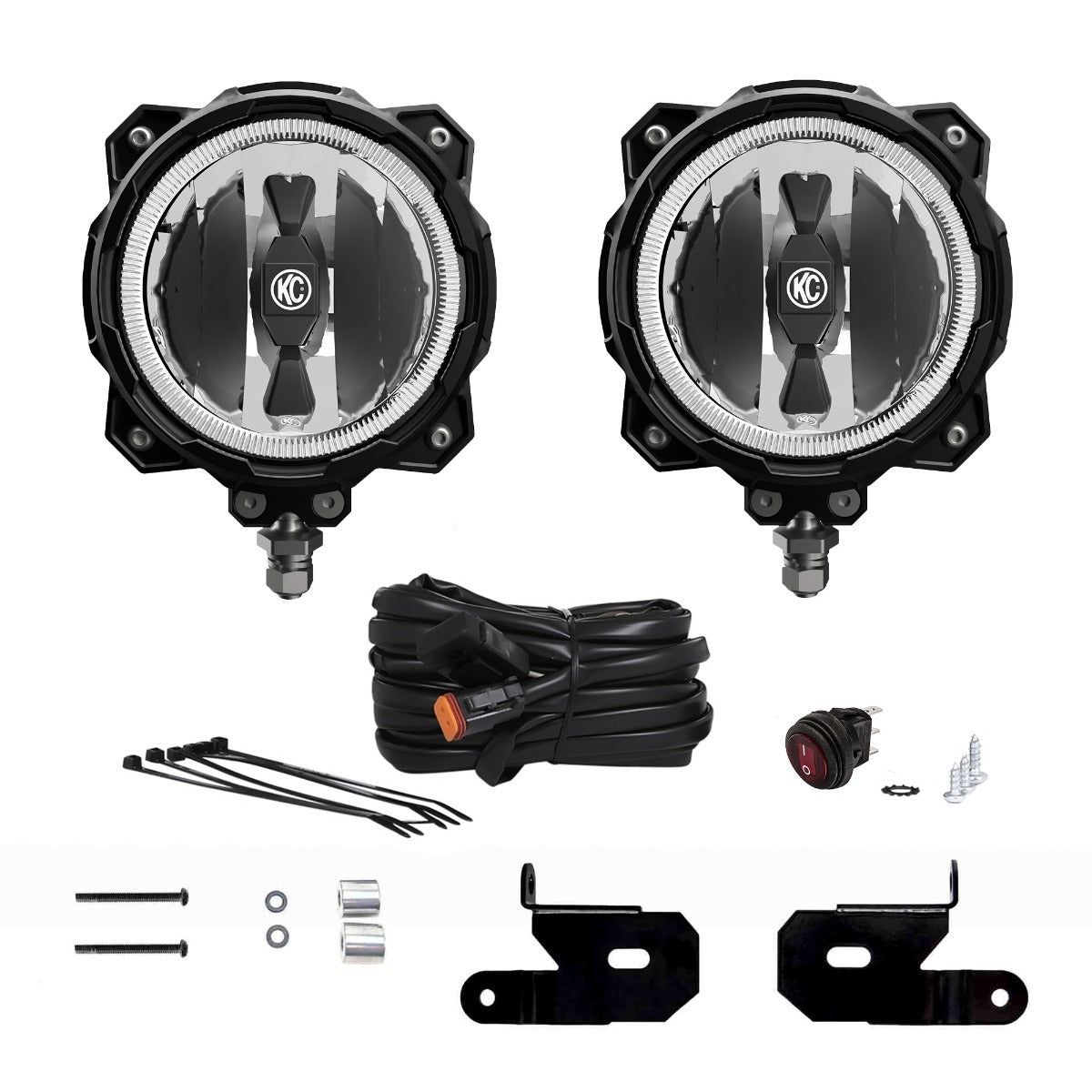 KC HiLiTES A-Pillar / Ditch / Cowl Light Kit for Jeep Wrangler JL / 4xe & Gladiator JT