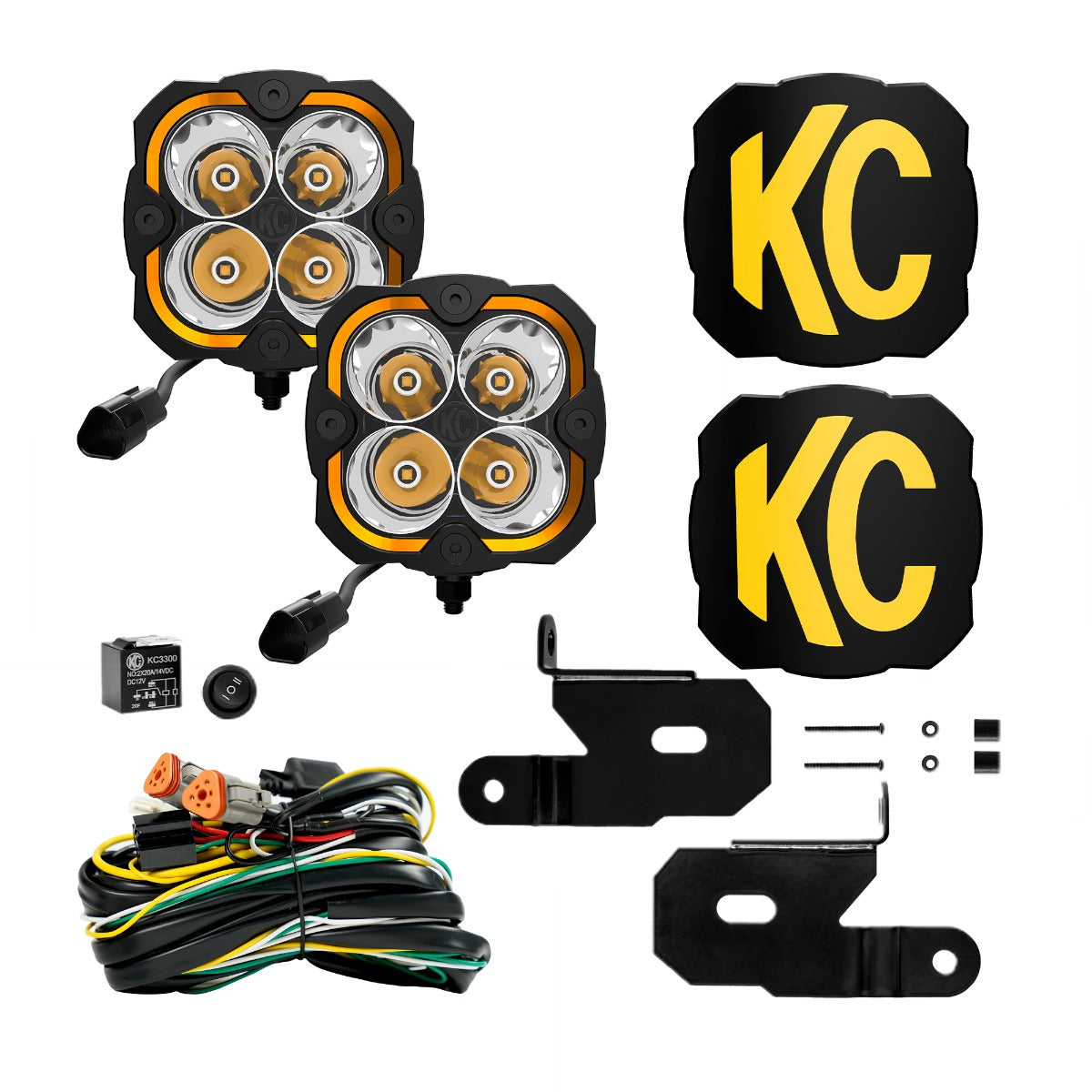 KC HiLiTES A-Pillar / Ditch / Cowl Light Kit for Jeep Wrangler JL / 4xe & Gladiator JT