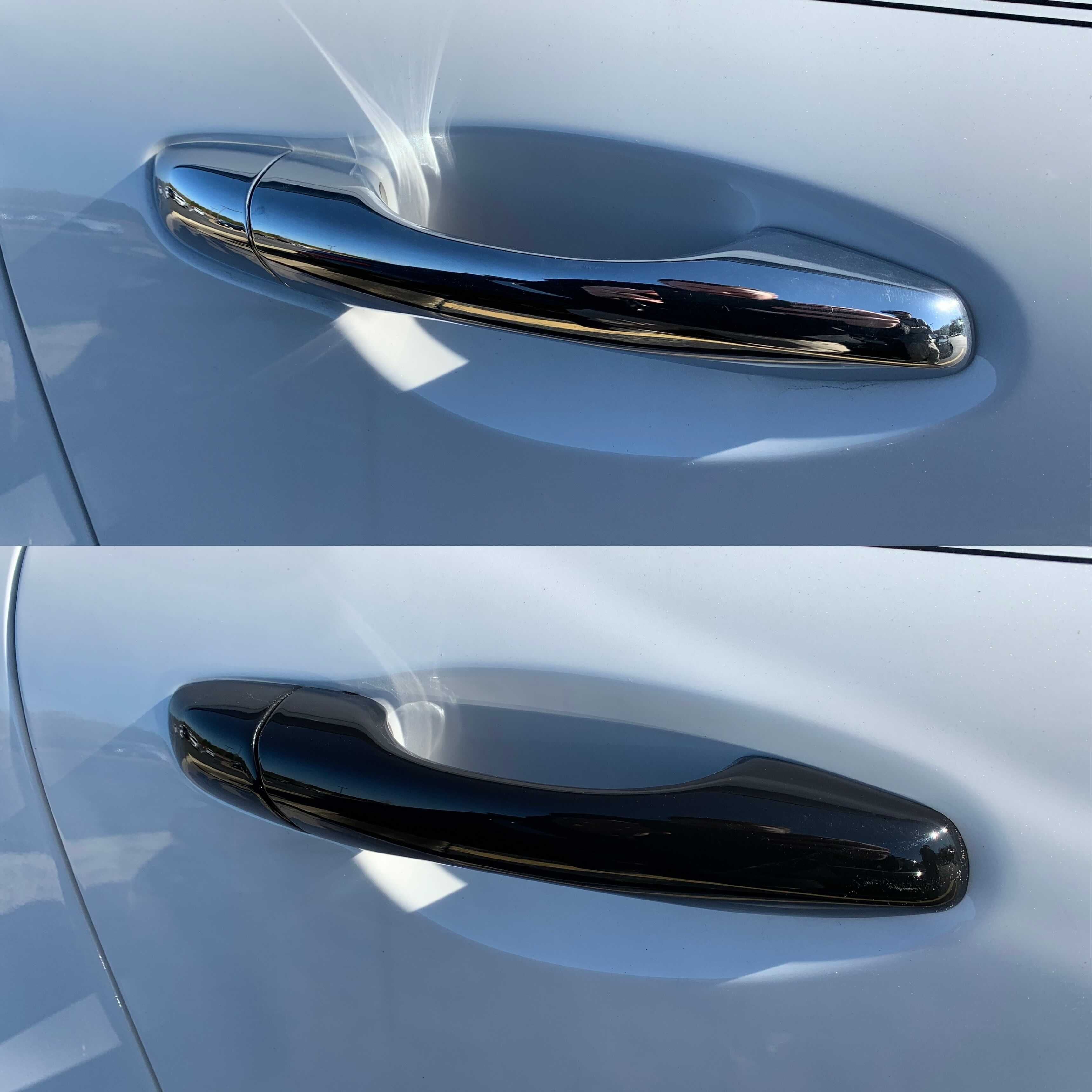 DH6317BLK 16-20 Kia Sorento No Smart Key 8 PCS Gloss Black Snap-on W/Tape Door Handle Cover