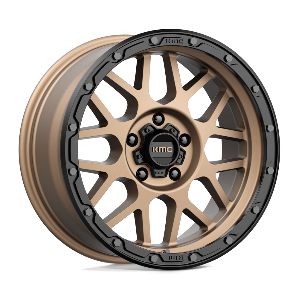 KMC KM535 Grenade Off-Road wheel in Matte Bronze with M-Black Lip, universal fit