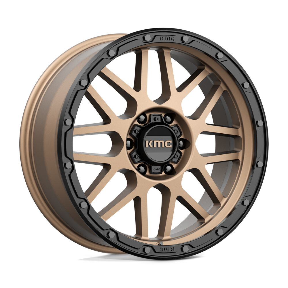 KMC KM535 Grenade Off-Road wheel in Matte Bronze with M-Black Lip, universal fit
