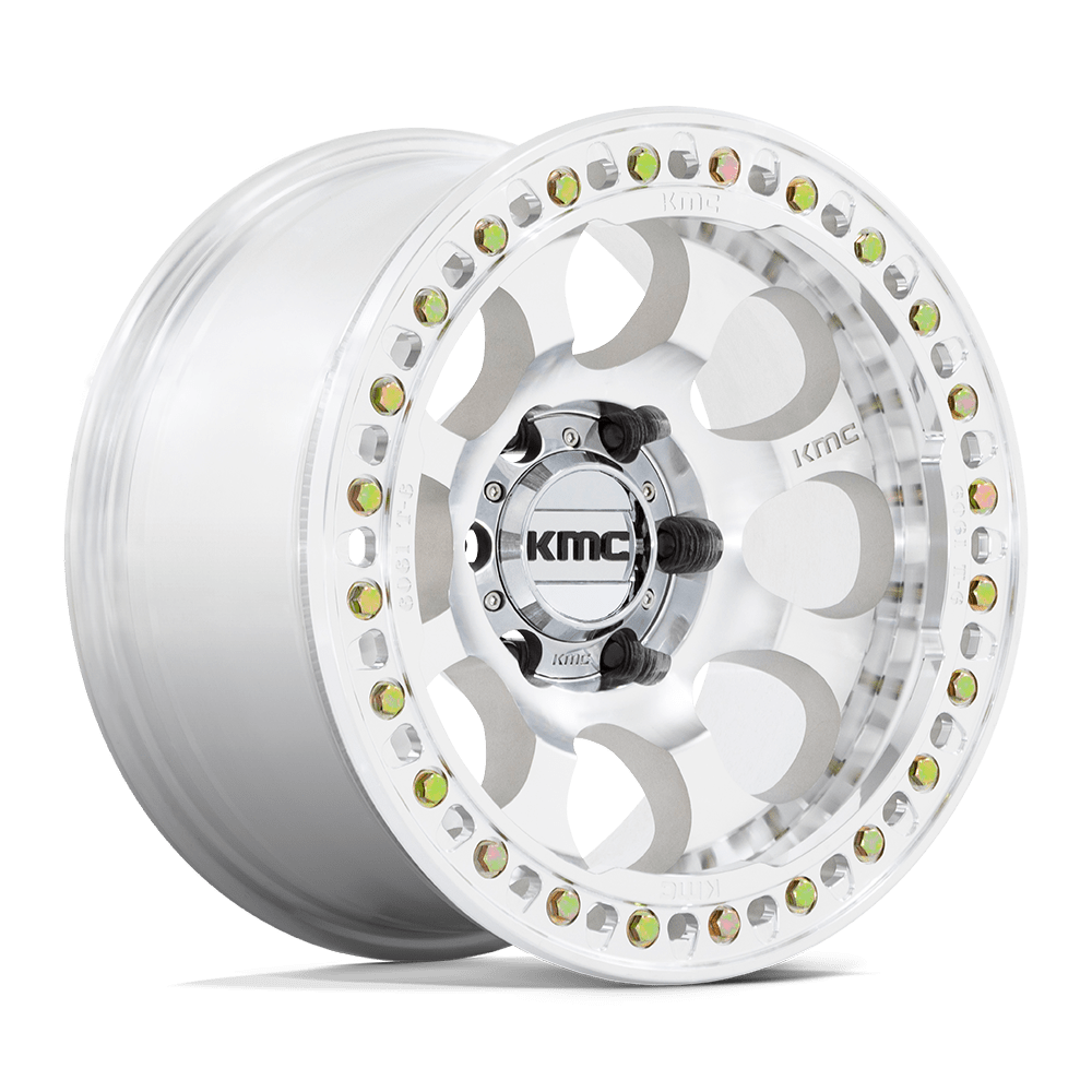 KMC KM237 Riot Beadlock wheel in Machined, universal fit