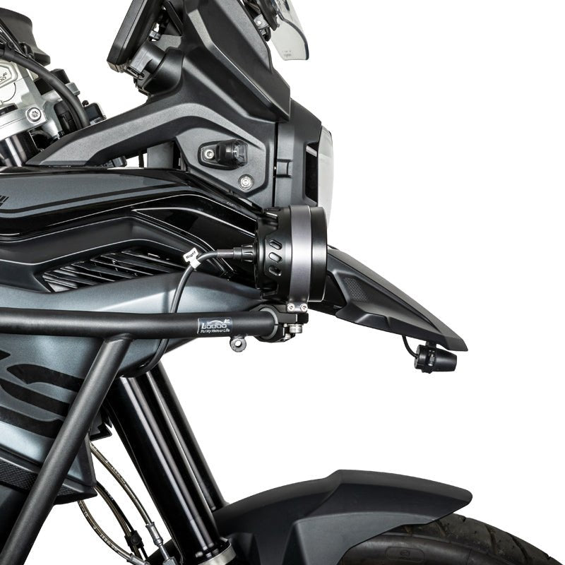 LOBOO L16 Motorcycle Auxiliary Lights – 19000LM High & Low Beam LEDs, 3-Mode Warning, IP68 Waterproof, Intelligent Temp Control (Pair)