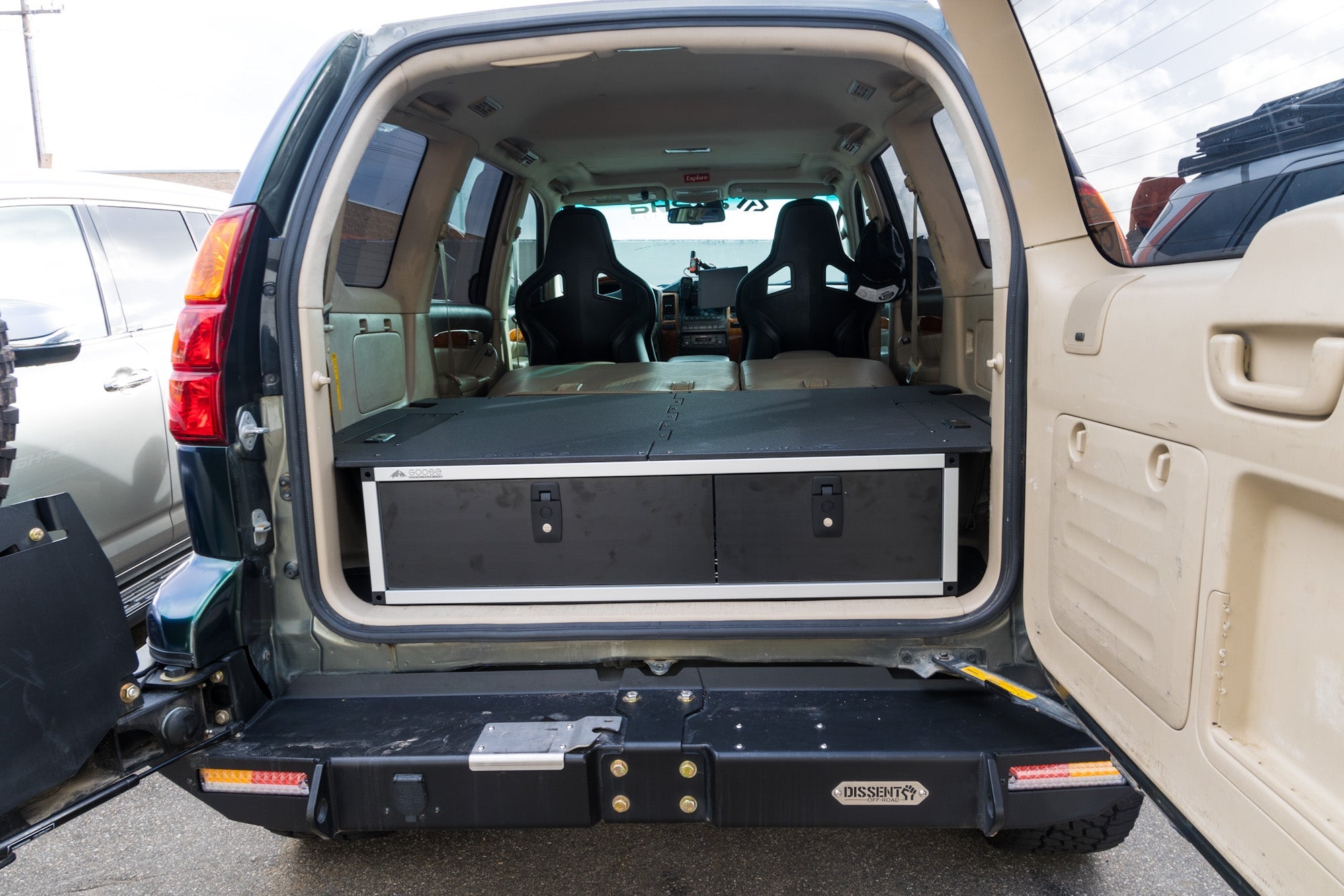 Goose Gear Lexus GX470 2002-2009 1st Gen. - Side x Side Drawer Module with Fitted Top Plate - 41-3/8"W x 10"H x 36"D