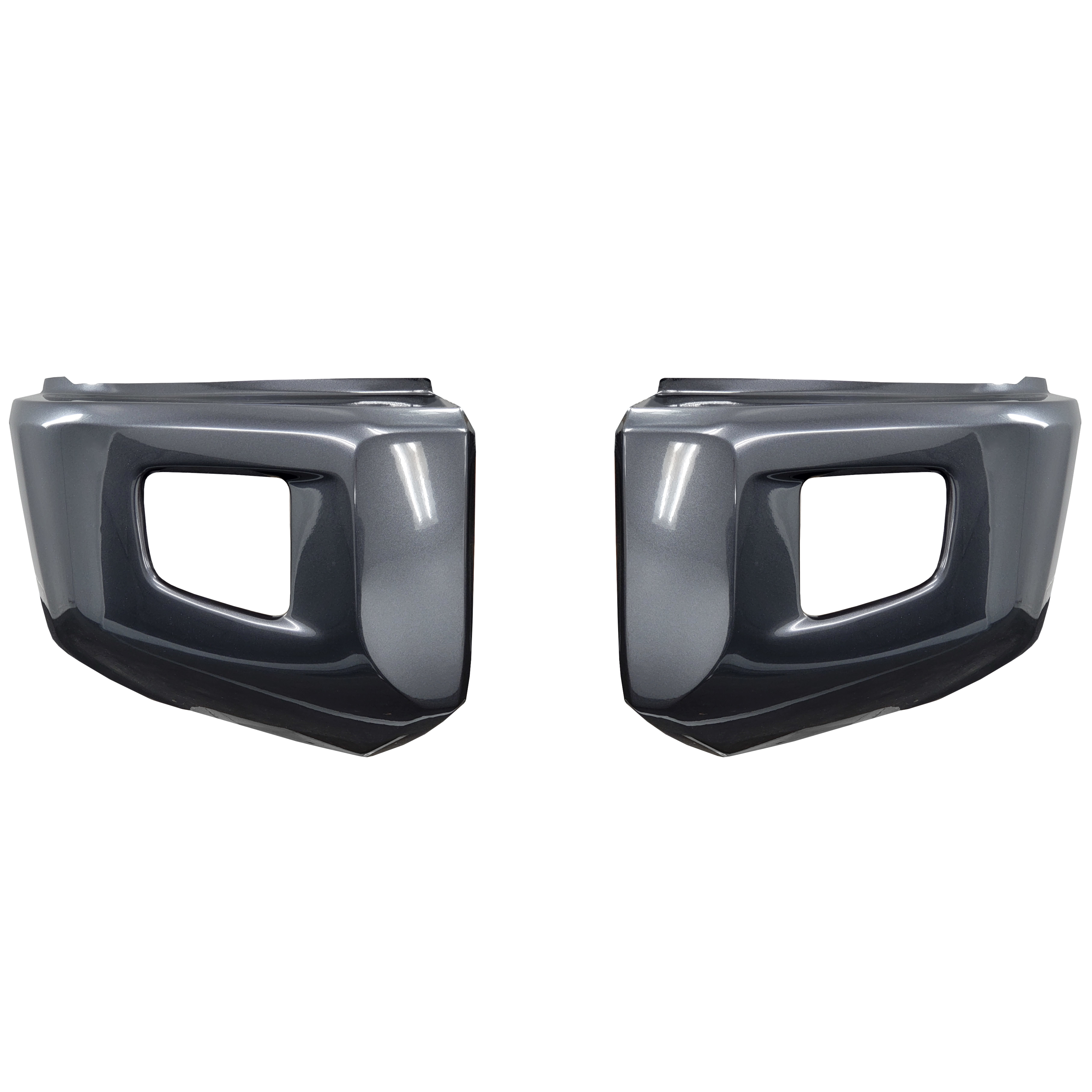 Magnetic Gray Metallic (Color Code: 1G3) BumperShellz Front Bumper Overlays for 2014-2021 Toyota Tundra, Chrome Delete Kit, Without Sensor Holes