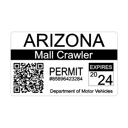 Mall Crawler Permit Sticker 3.5" - All States