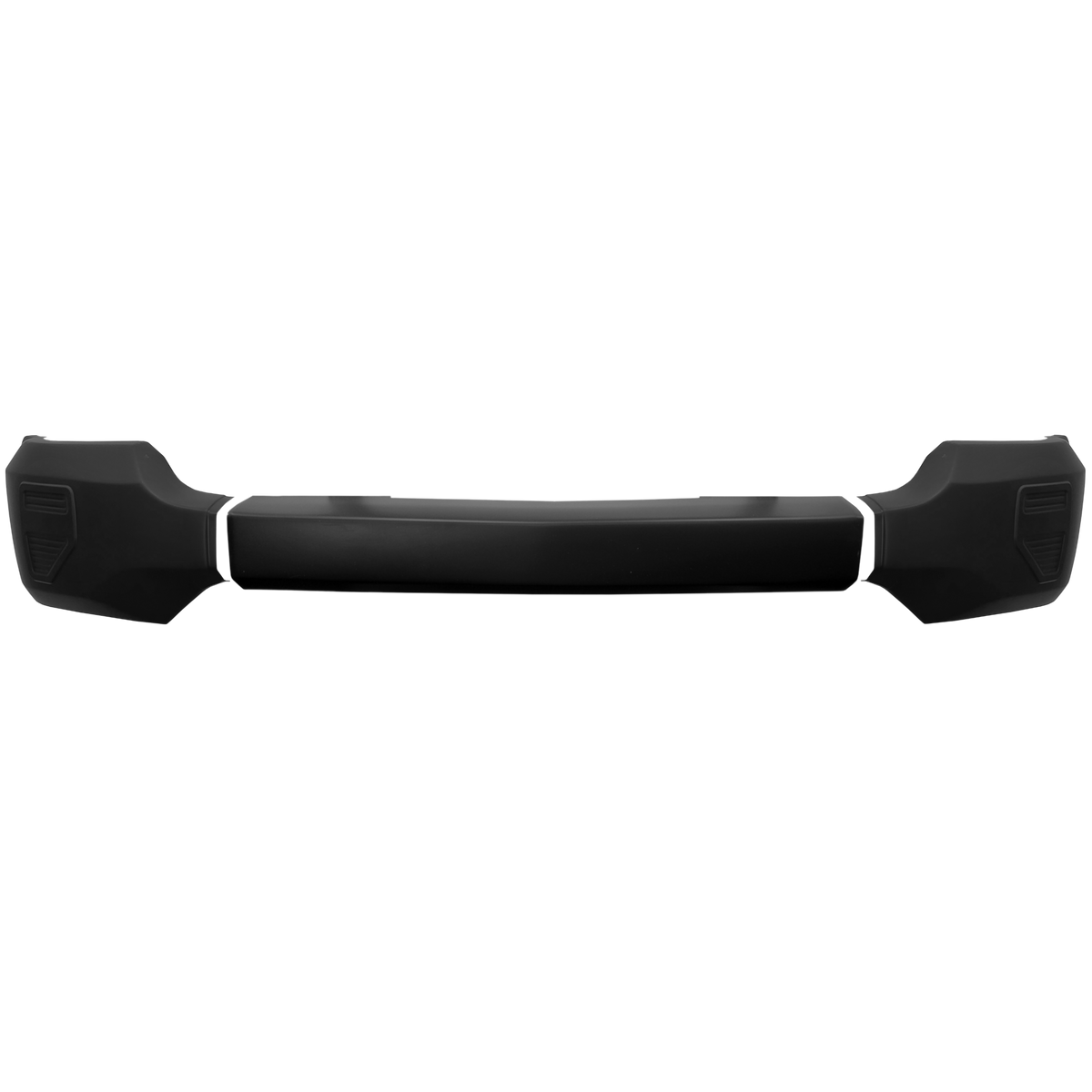Matte black front BumperShellz for 2016-2018 Chevy Silverado 1500, no parking sensors, no fog lamps