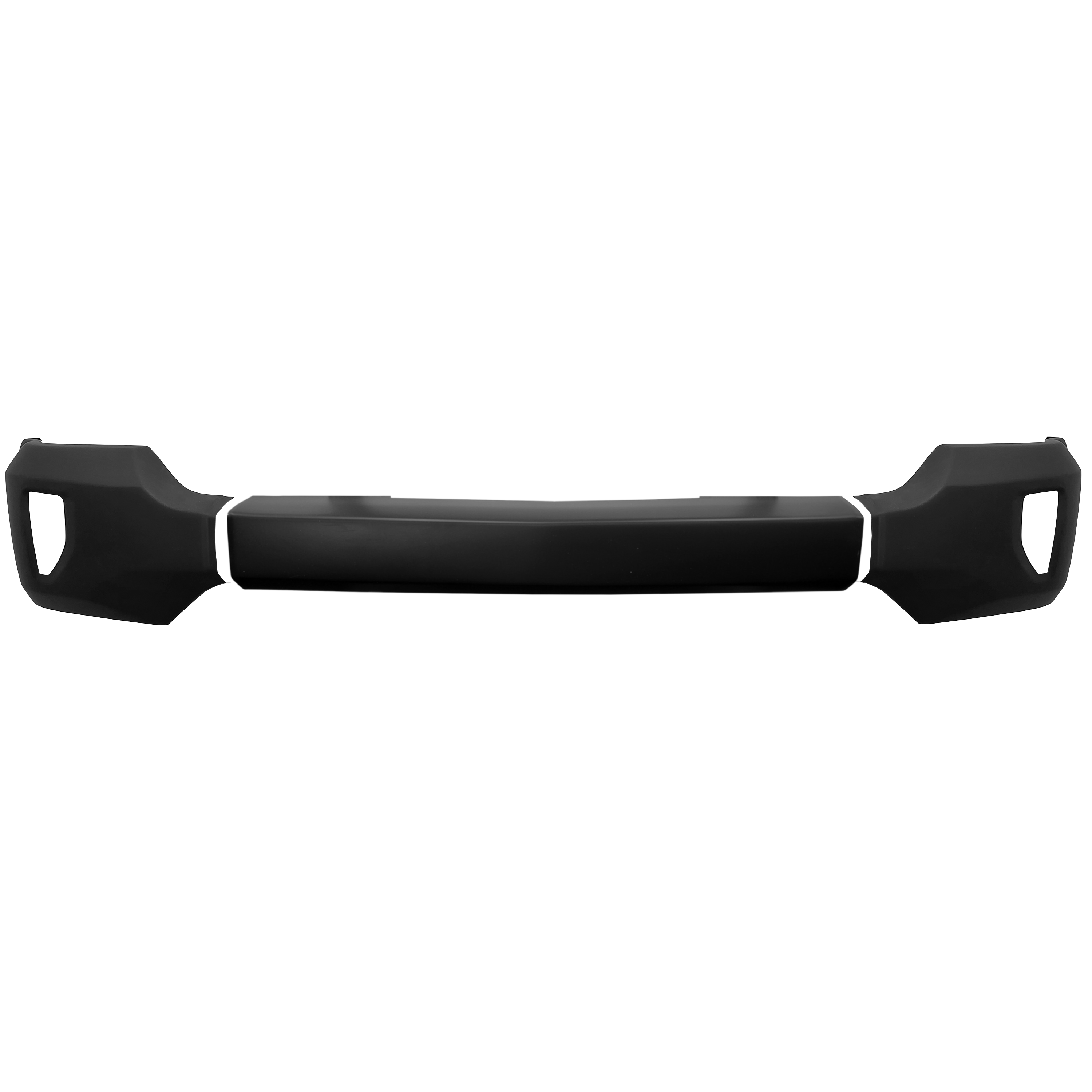 Matte black front BumperShellz for 2016-2018 Chevy Silverado 1500, no parking sensors, with fog lamps