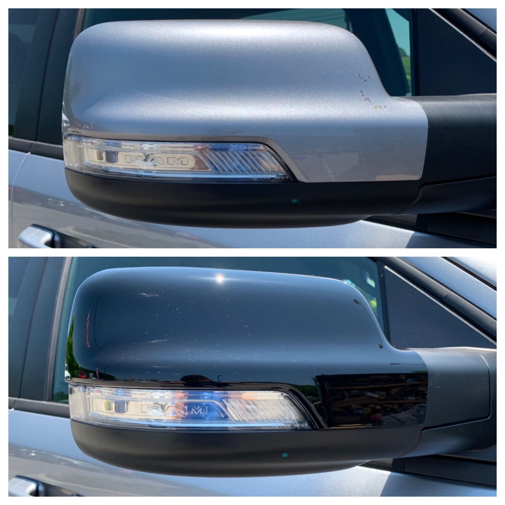 MC6290BLK 19-22 Ram 1500 2 PCS With Turn Signal Top Gloss Black Tape-on Mirror Cover