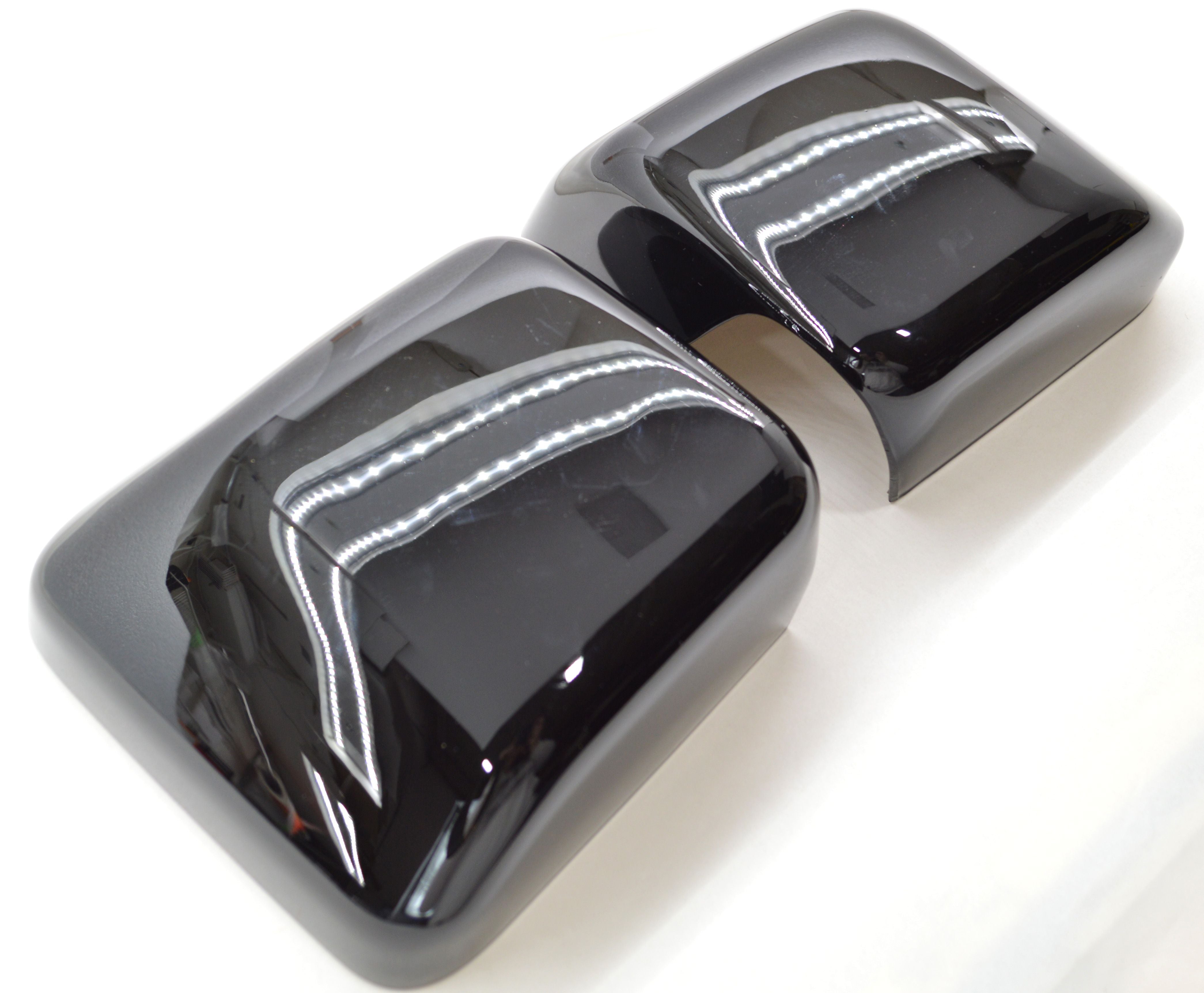 MC6296BLK 18-22 Jeep Wrangler 2 PCS No Turn Signal Full Gloss Black Tape-on Mirror Cover