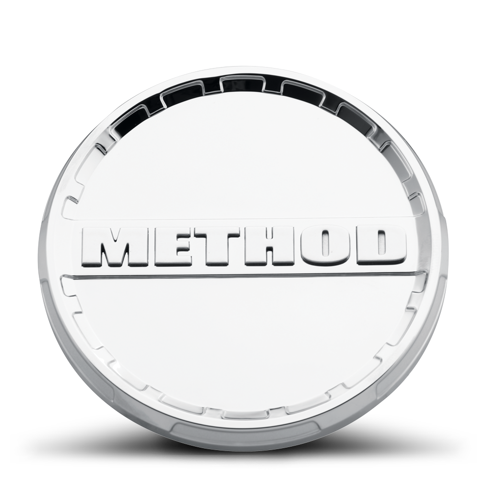 Method chrome snap-in center cap for universal fit