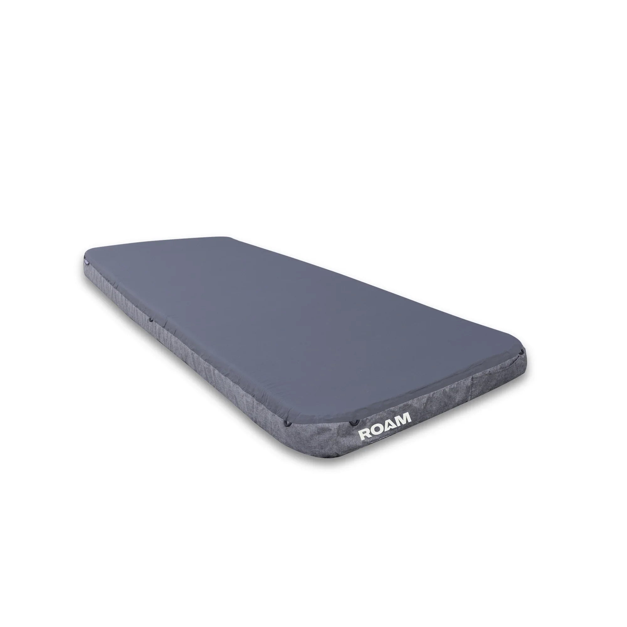 Single camping mattress with dark cover for overlanding and expedition vehicles