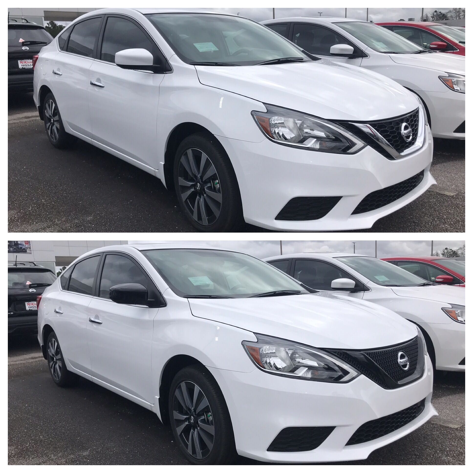 ABS6466BLK 16-19 Nissan Sentra 1 PC Gloss Black Tape-on Grille Overlay