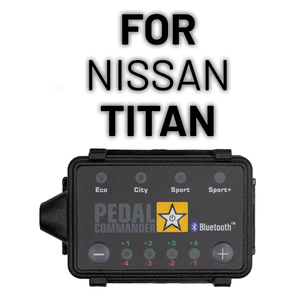 Pedal Commander throttle controller for Nissan Titan, eco and sport driving modes shown