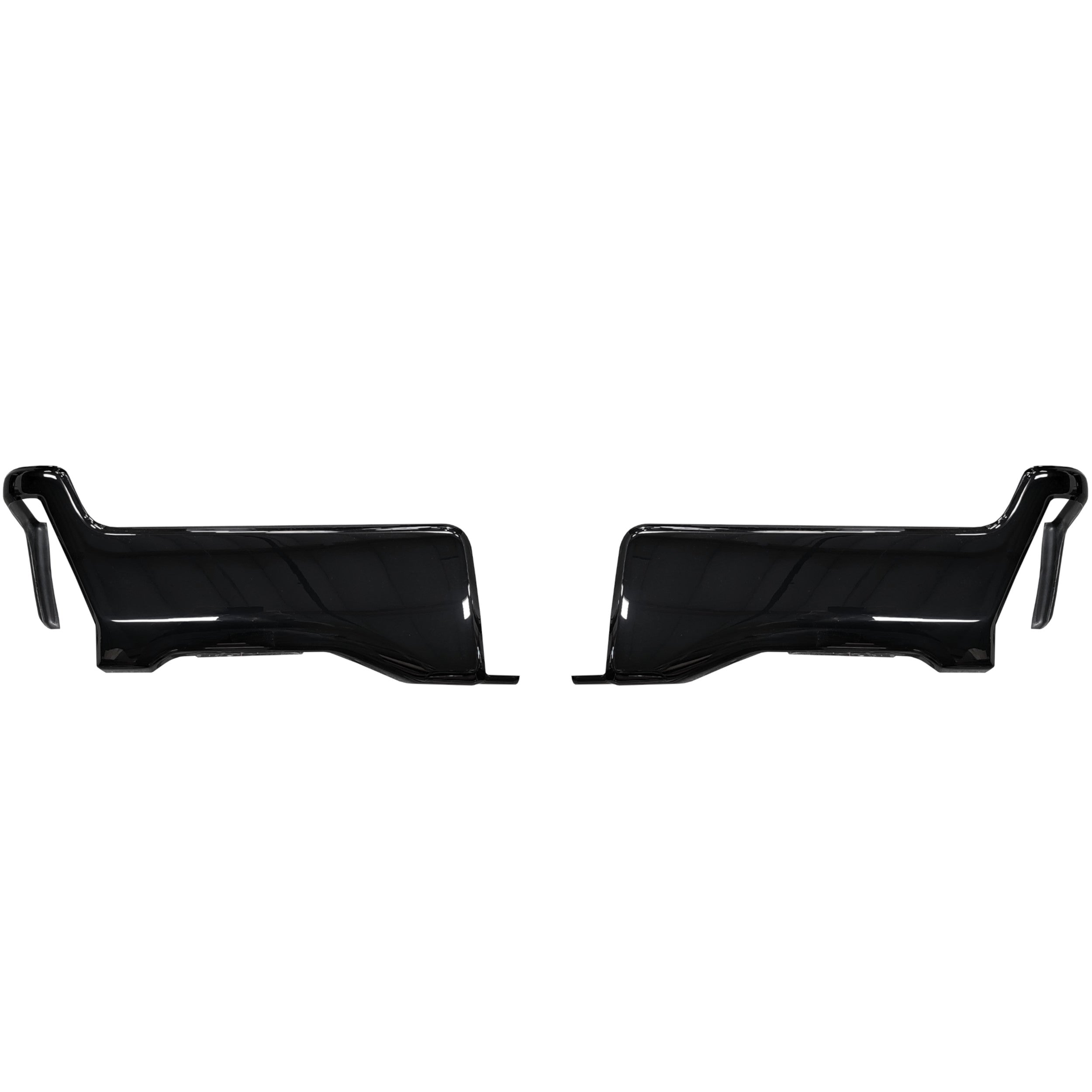 Gloss Black rear bumper overlays for the Ford F250, F350 SuperDuty BumperShellz with no parking sensor holes