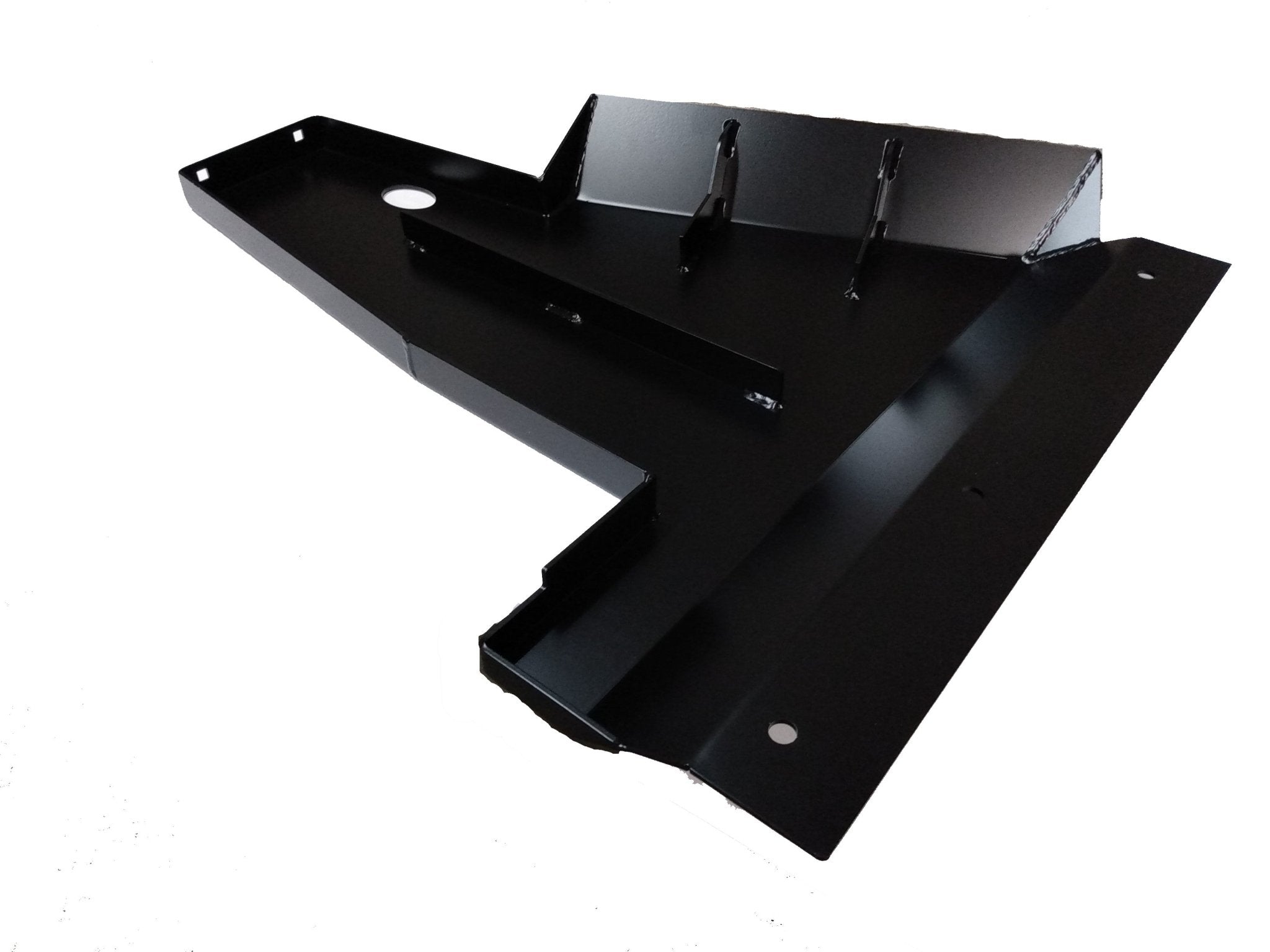 Aluminum transmission skid plate for Jeep Wrangler JL 392 Hemi, black, isolated on white