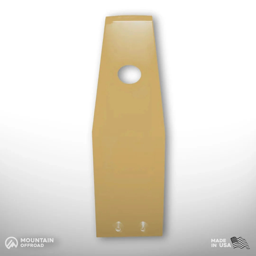 Oil pan transmission skid plate for Jeep Wrangler JL 2.0L Turbo, tan steel, top view