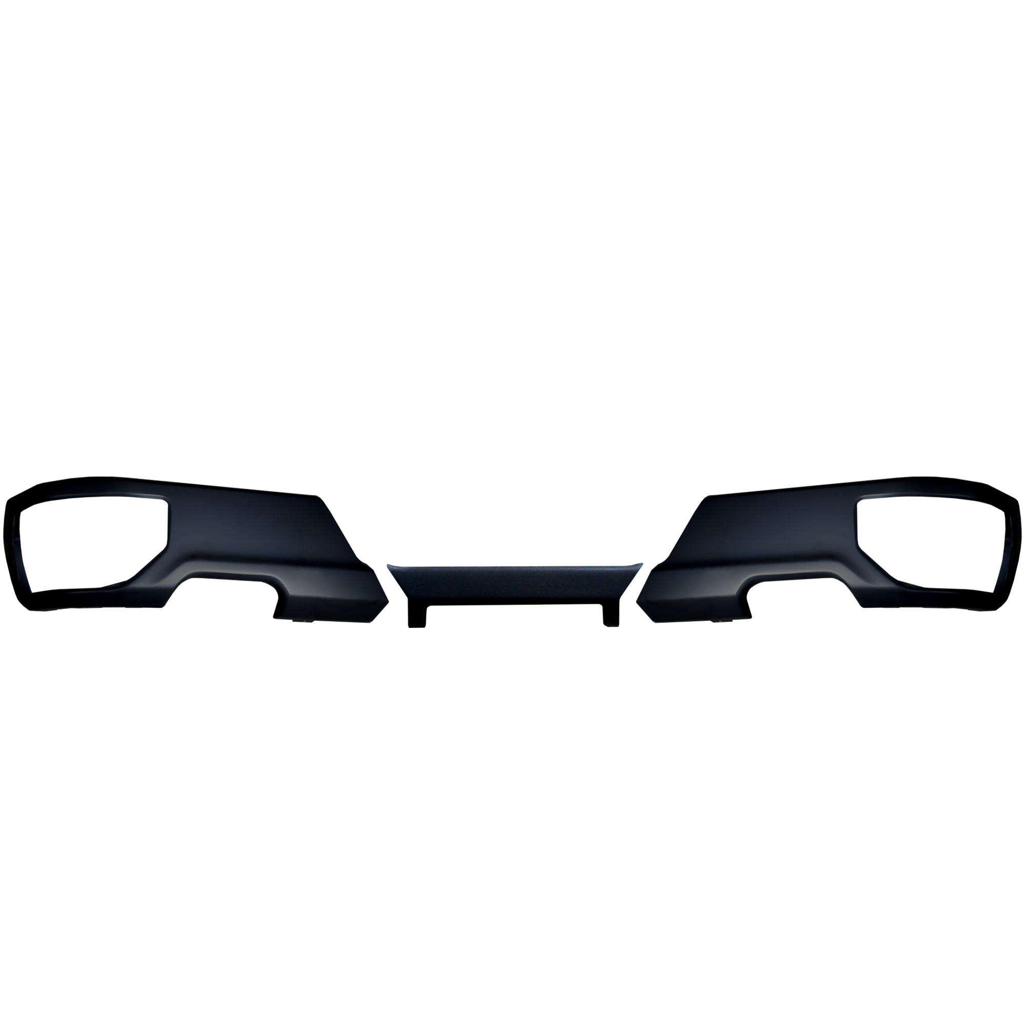 Paintable ABS 2019-2024 Silverado or Sierra Rear Bumper Covers with Exhaust Cutouts - Chrome Delete Kit