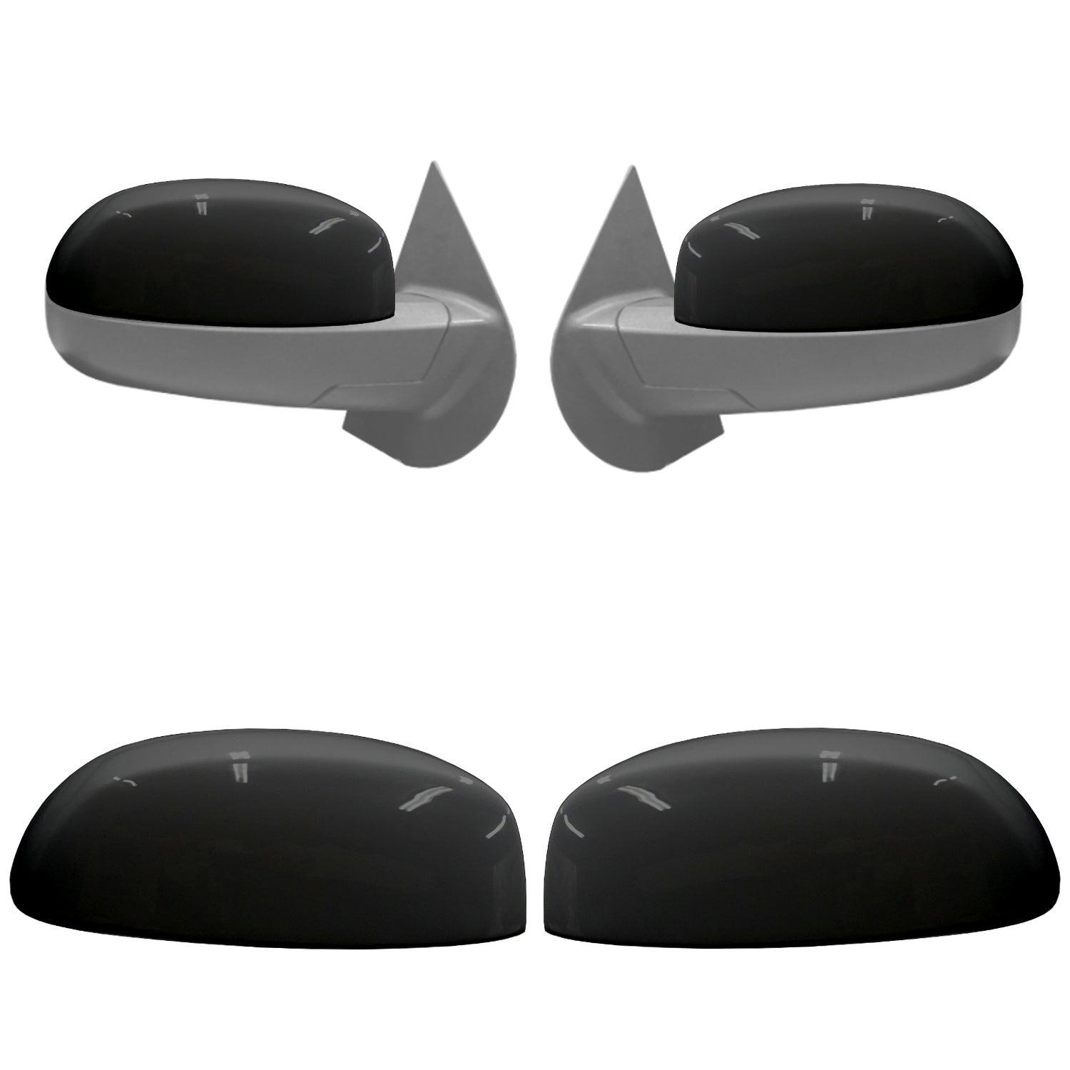 Paintable Mirror Overlay Kit for 2007-2013 Silverado/Sierra, ready for custom paint to match any vehicle exterior