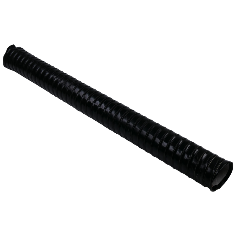 A 3.5 inch inner diameter flexible black ducting, 53 inches in length, for particle separator.