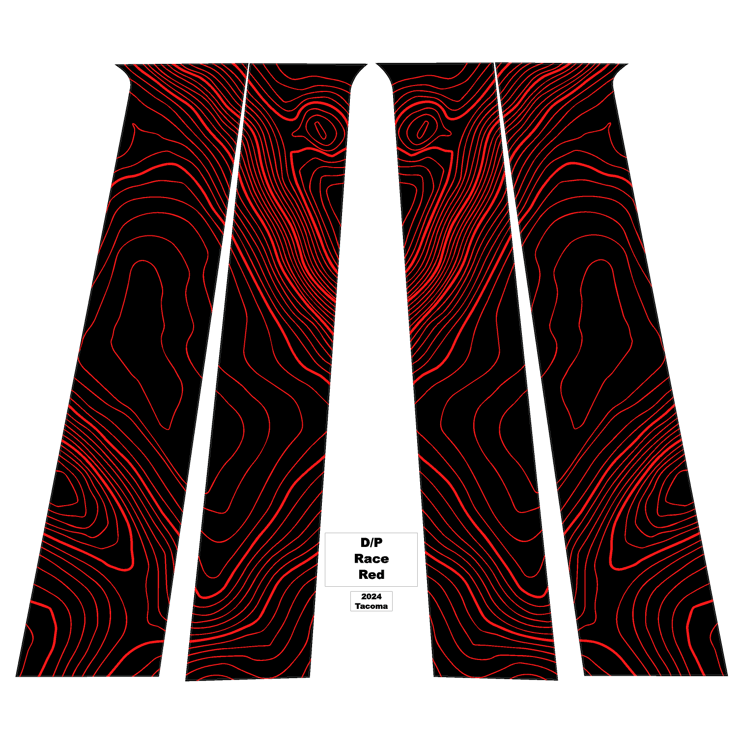 Topographic B Pillar Overlays - 2024+ Tacoma Double Cab / 2025+ 4Runner