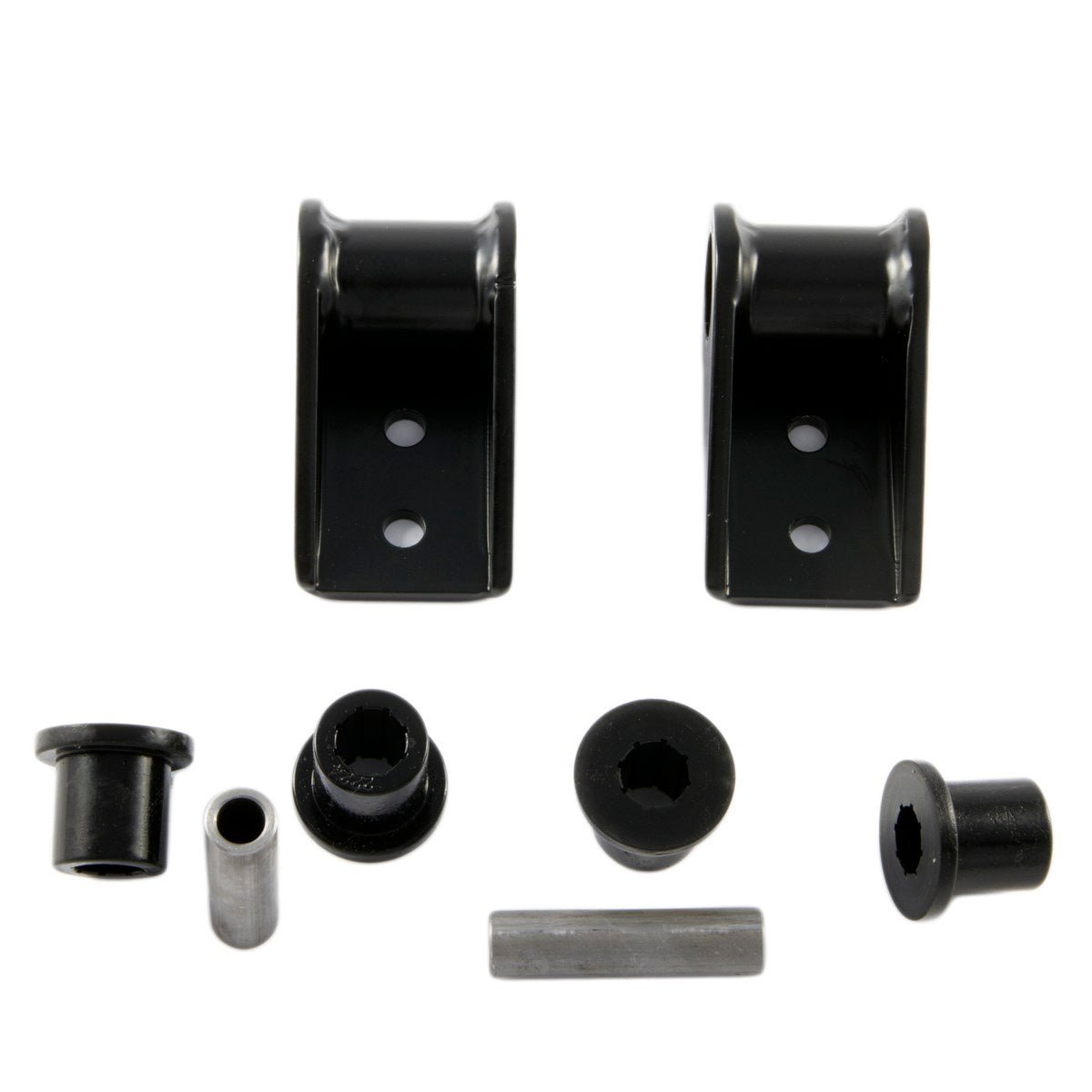 Rear shackle hanger system with YJ bushings and hardware for Jeep CJ 1976-1986
