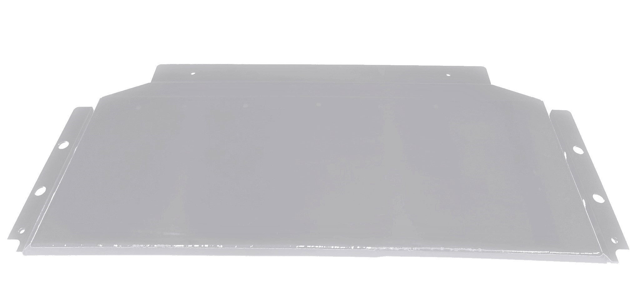 Aluminum rear transfer case skid plate for Toyota Sequoia Gen 2, flat with mounting holes.
