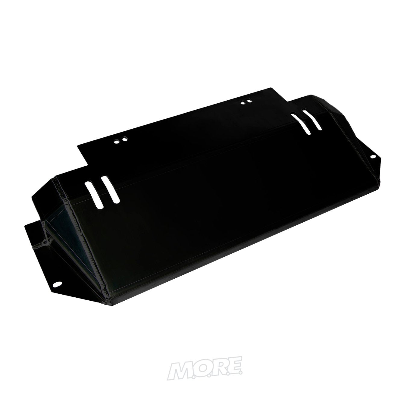Aluminum rear transfer case skid plate for Toyota 4Runner Gen 5 KDSS, black finish.
