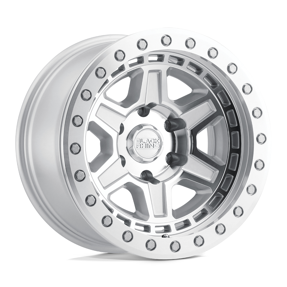 Black Rhino Reno wheel in Silver with Mirror Face & Silver Bolts, universal fit