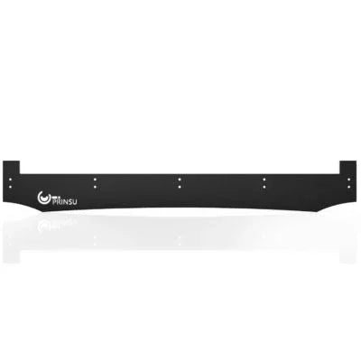 Black metal wind deflector replacement panel with mounting holes for off-road roof rack