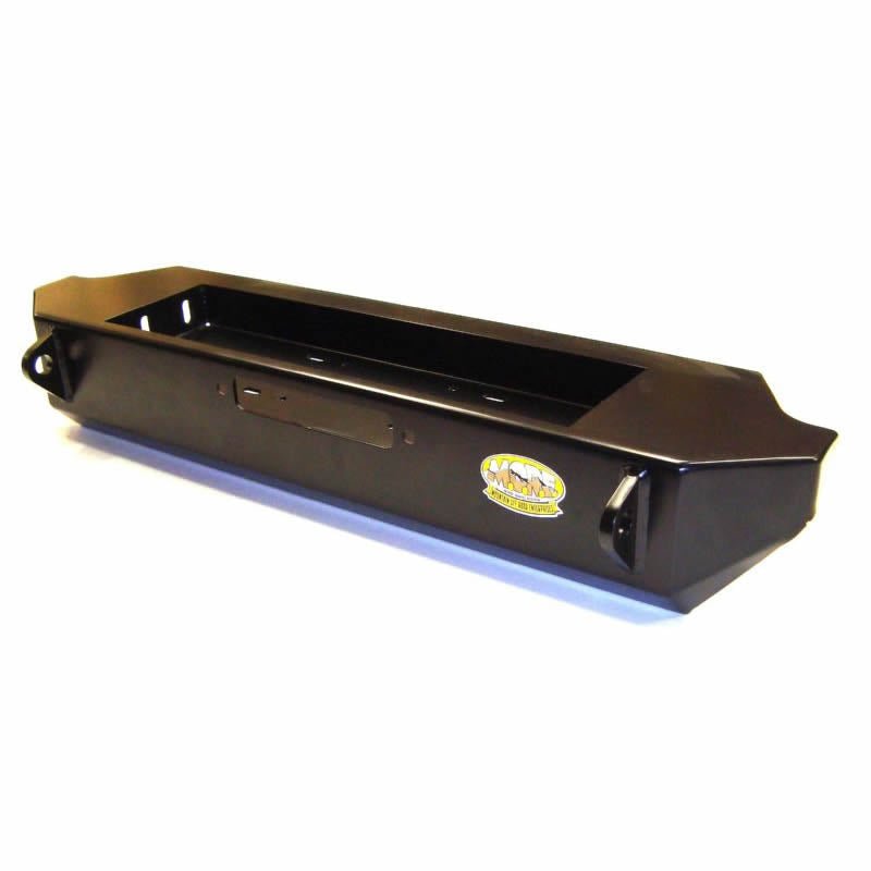 Rock proof stubby front bumper for Jeep Wrangler YJ 1987-95, black steel, off-road accessory