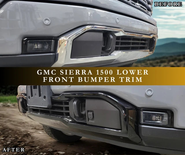 AJT Design BumperShellz lower bumper valance chrome delete overlay for 2022-2026 GMC Sierra 1500