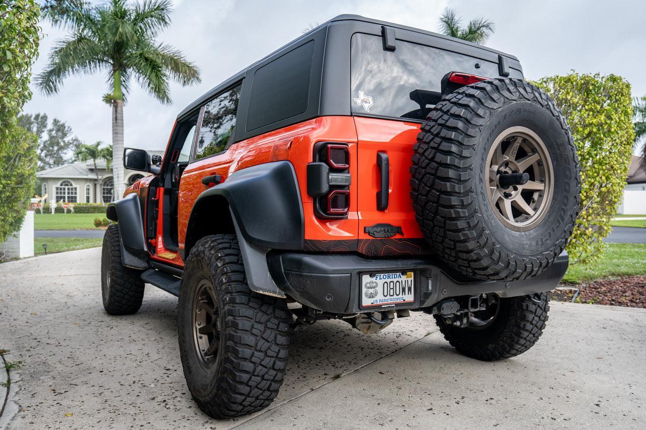 Safari Topo Lower Rear Tailgate Overlays - 2021+ Bronco