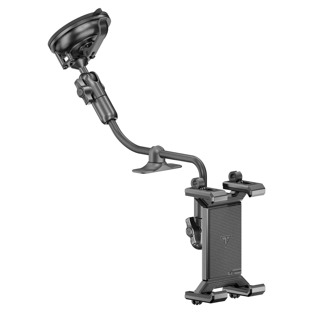 Tackform windshield suction cup mount with SLATE metal tablet cradle, universal fit