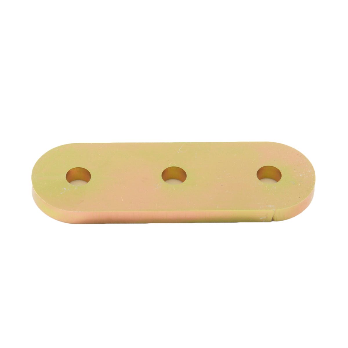 Zinc plated straight shackle side plate with three bolt holes for vehicle accessories