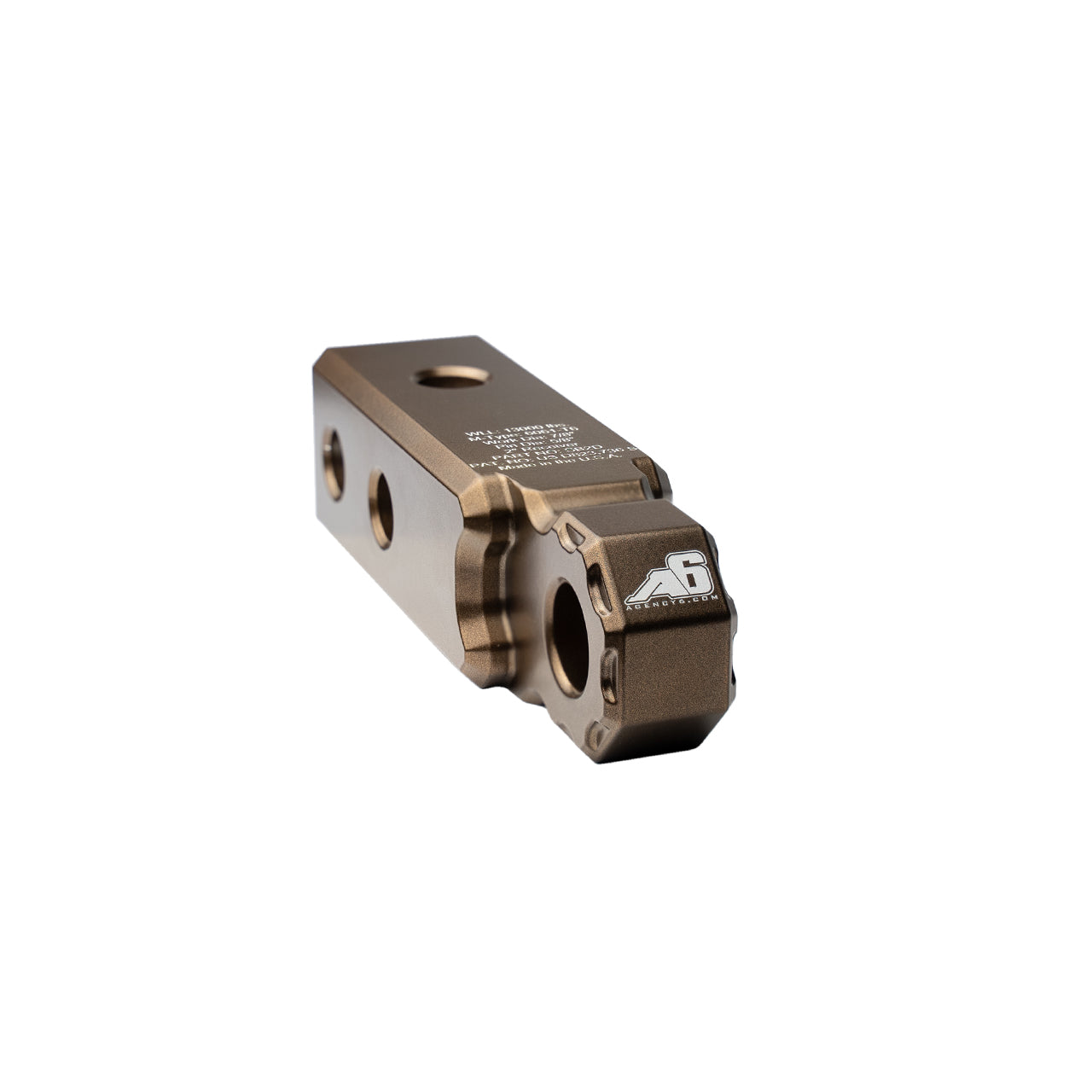 Bronze single block shackle mount for off-road vehicle recovery and towing