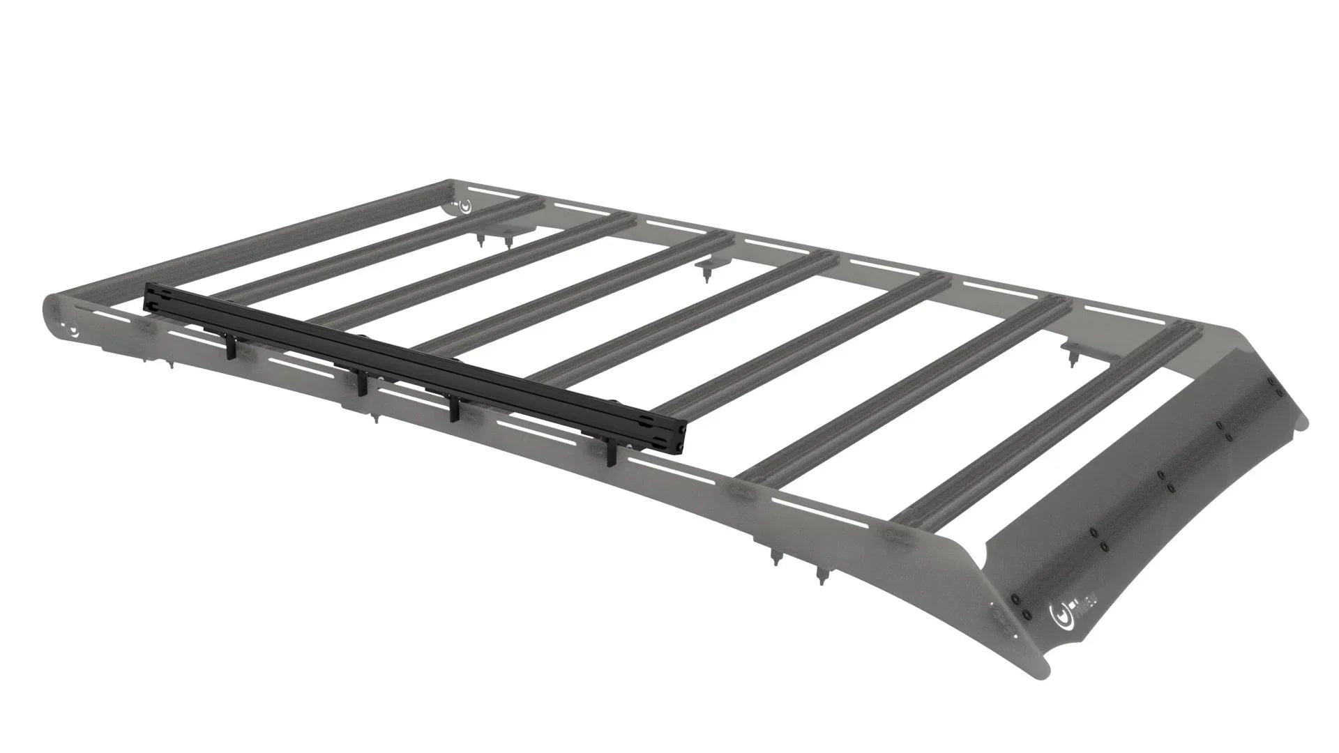 Aluminum roof rack for overlanding vehicles with multiple cross bars and low profile design
