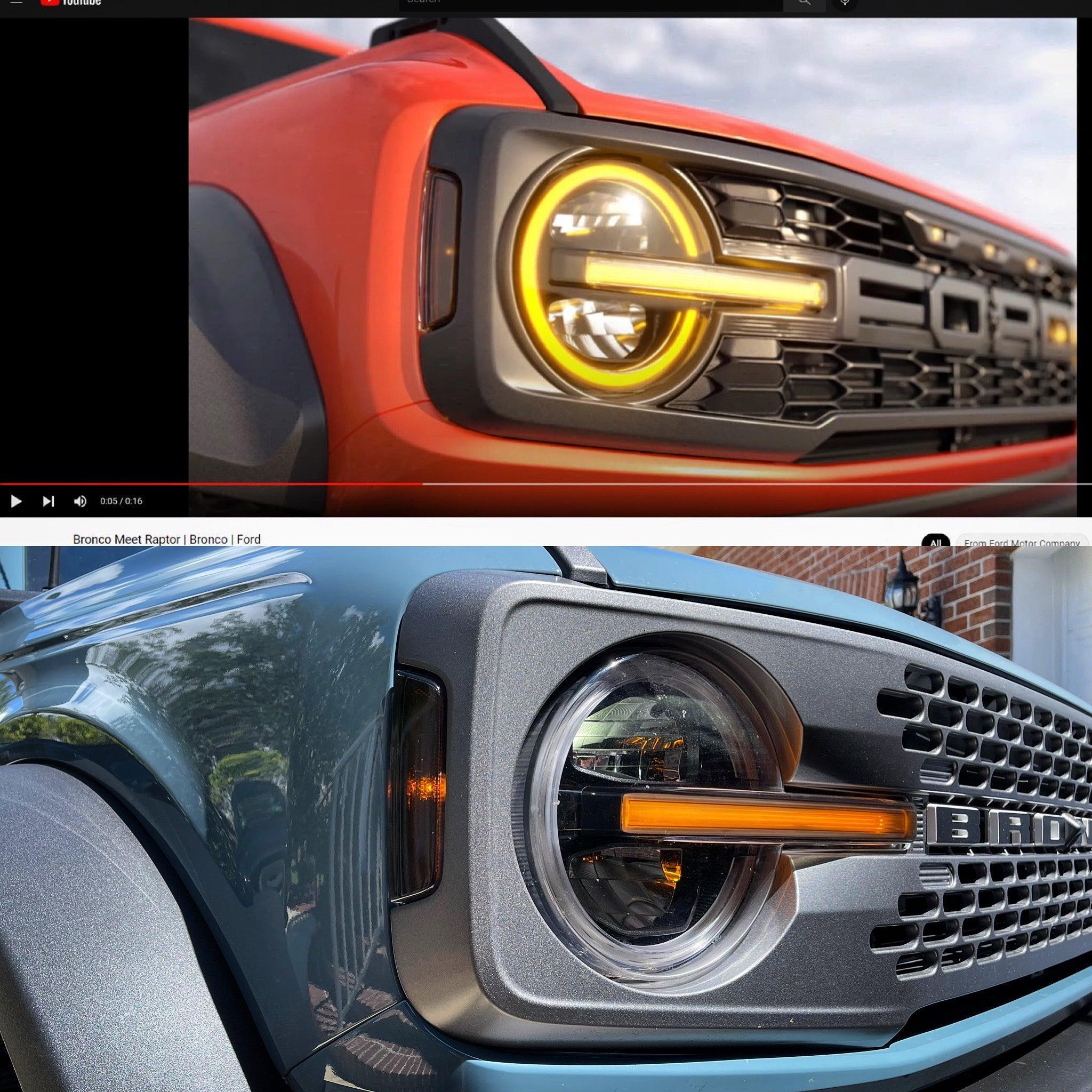 Smoked Sidemarker Overlays (Front Only) - 2021+ Bronco (ALL)