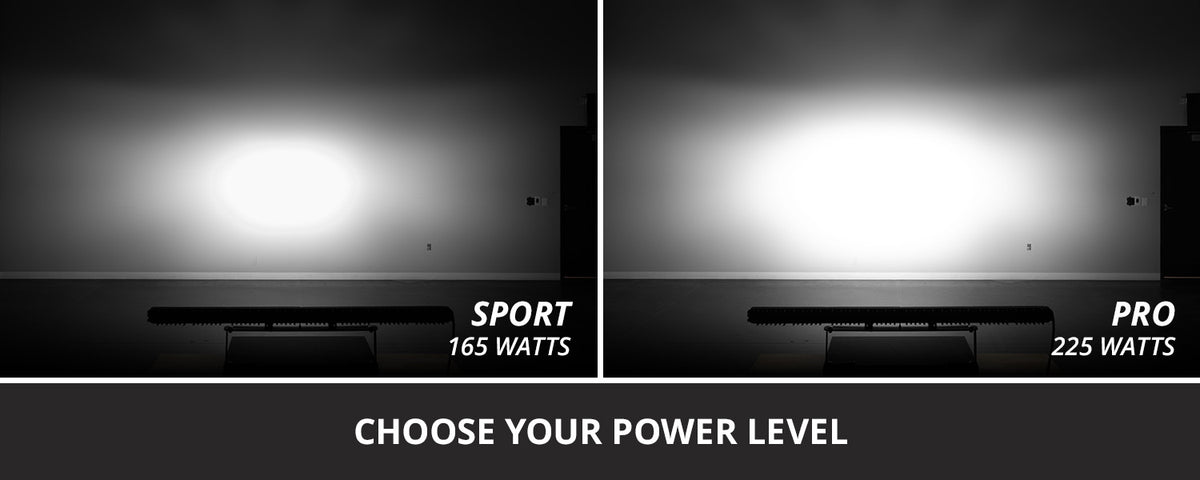 Diode Dynamics SS40 White LED Light Bar for trucks and SUVs – power levels