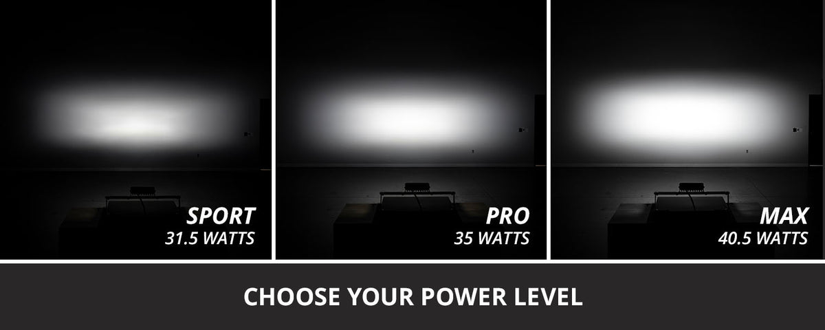 Diode Dynamics SS6 White LED Light Bar for trucks and SUVs – power levels