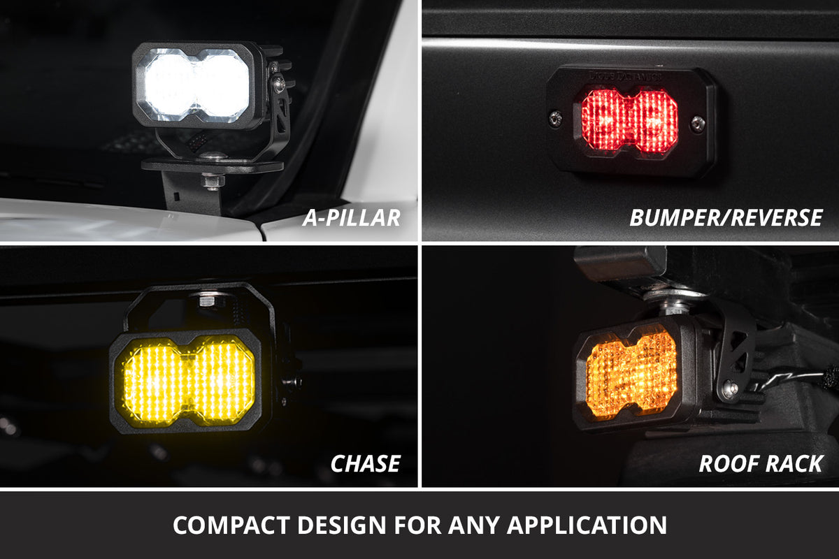 Diode Dynamics C2 2.0 Yellow Sport Flush Mount LED Pod for trucks and SUVs – application examples