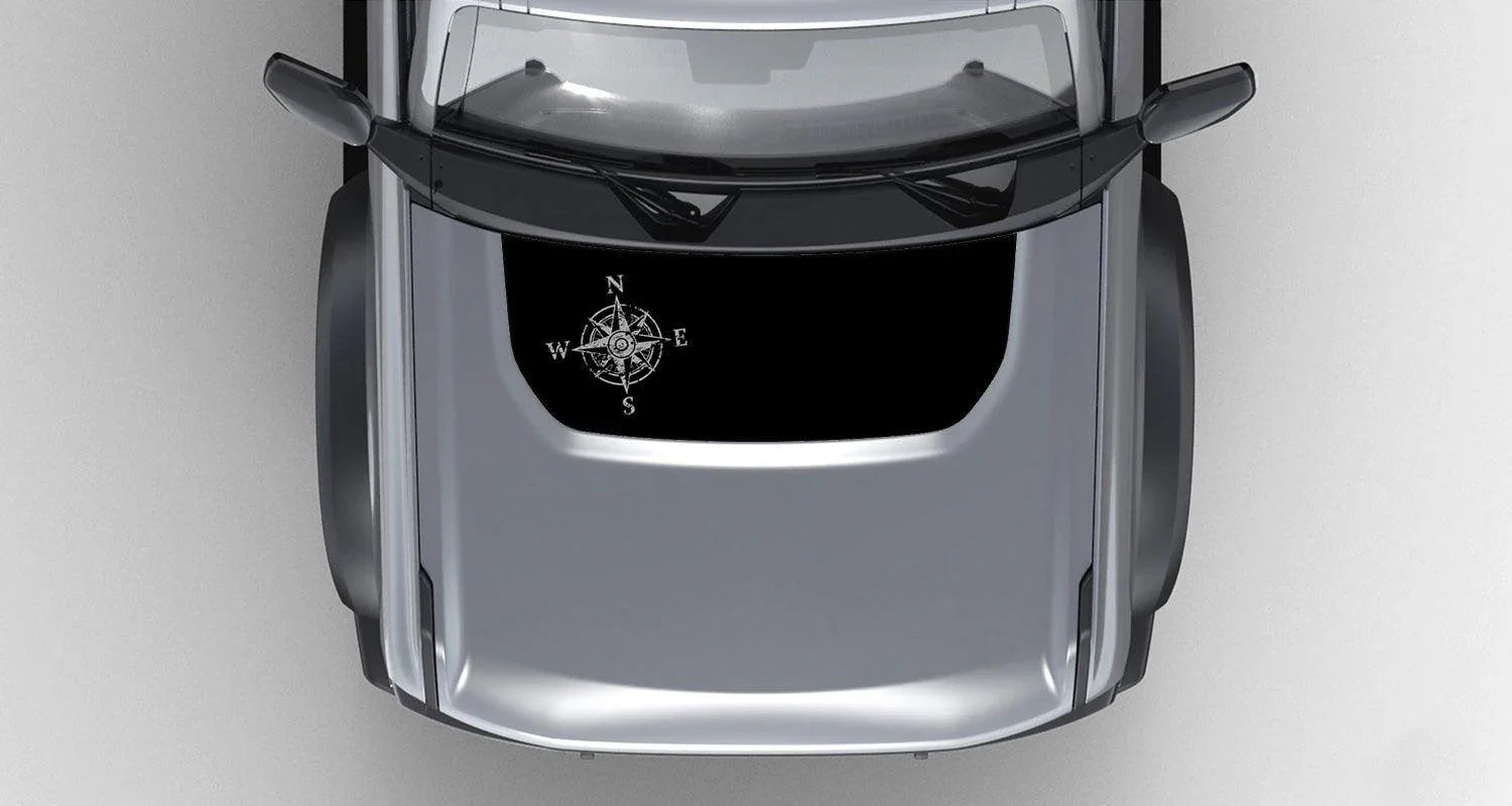 Stealth Black Compass Rose Hood Overlay (Printed Series) - 2021+ Bronco