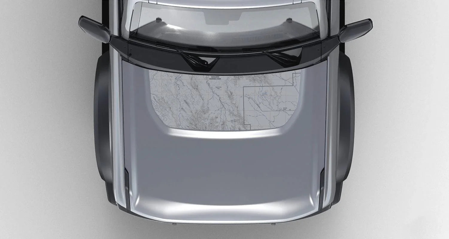 Stealth Clear Badlands Topographic Map Hood Overlay - 2021+ Bronco