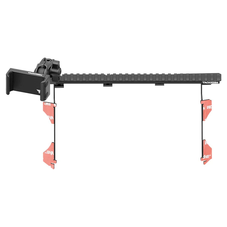 Black dashboard phone mount bracket for Toyota Tacoma with adhesive pads and adjustable holder.