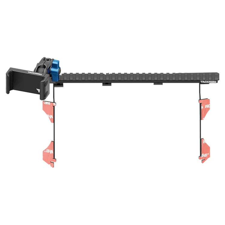 Toyota Tacoma dashboard phone mount bracket with black holder and blue adjustment knob