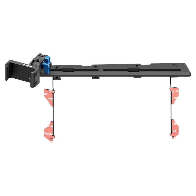 Toyota Tacoma dash phone mount bracket with blue knob and adhesive strips