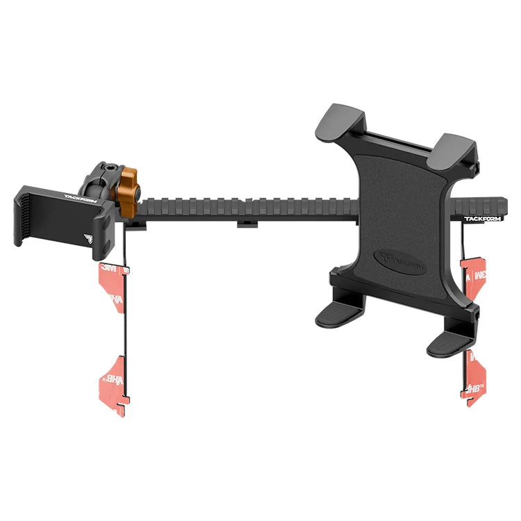 Tacoma dash bracket with orange knob, phone and tablet mount for Toyota vehicle interior