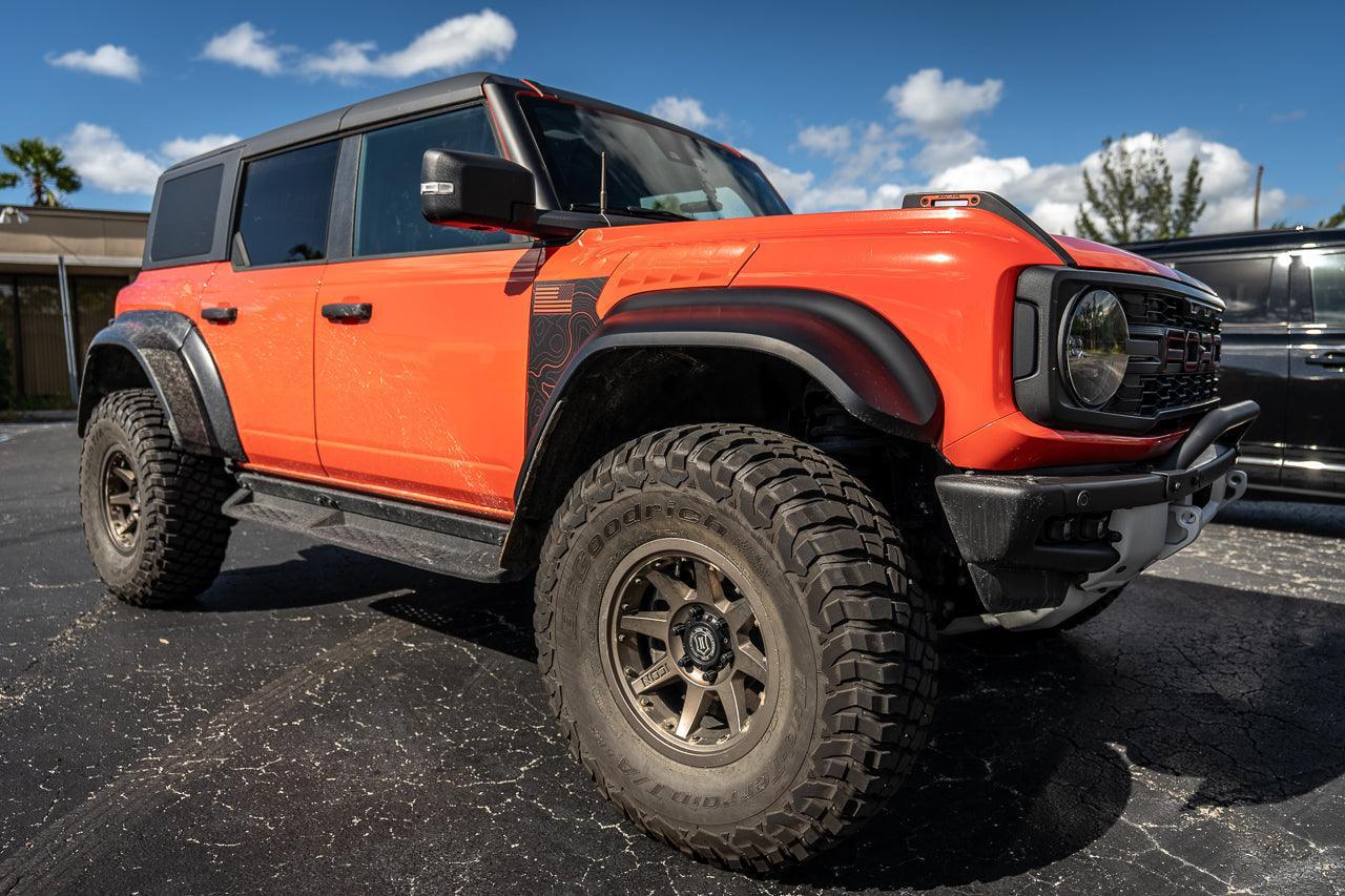 Topo American Flag Fender Overlays (Clear) - 2022+ Bronco Raptor